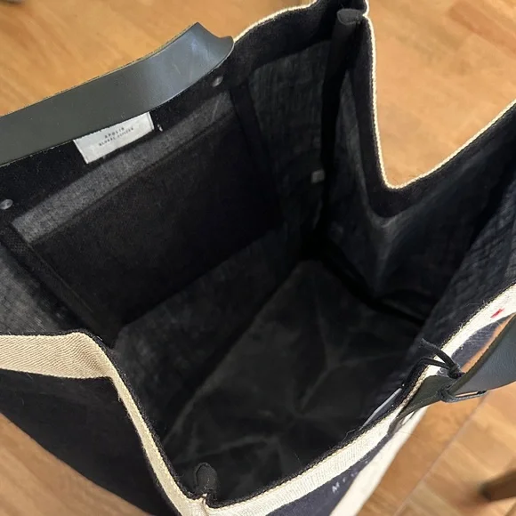 NWT Apolis + Little Bipsy Black Canvas Market Bag - Picture 6 of 11